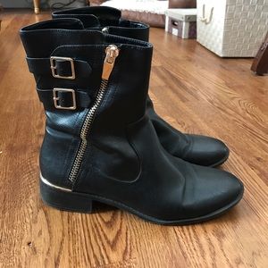 Calvin Klein black leather boots